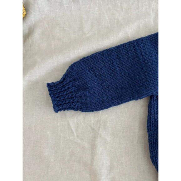 Boys 12 mo. Hand Knitted Baby Cardigan Sweater, Soft, Warm & Cozy - Picture 14 of 16